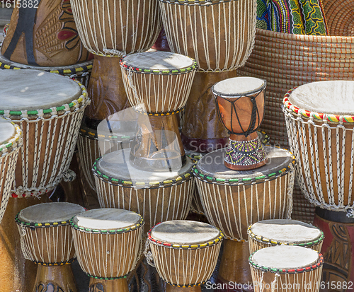 Image of lots of african drums
