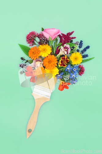 Image of Surreal Crazy Paintbrush Flower and Herb Splash