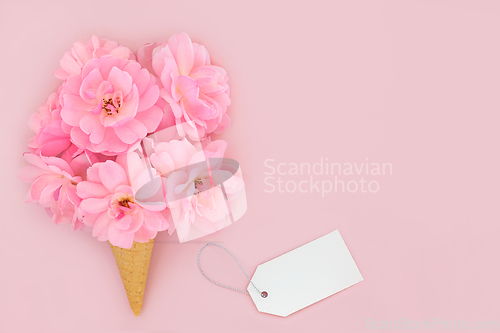 Image of Surreal Rose Flower Abstract Waffle Ice Cream Cone Gift