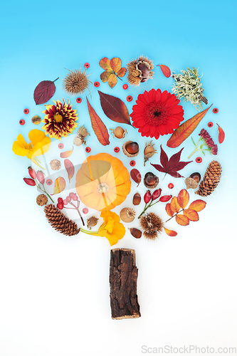 Image of Autumn and Thanksgiving Abstract Tree Shape Concept