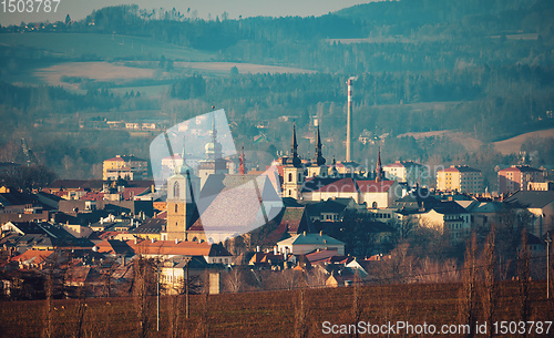 Image of unusual view of the city of Jihlava, Czech