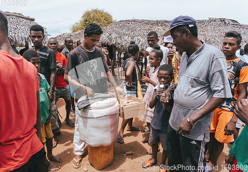 Image of Malagasy man selling ice cream, Madagascar