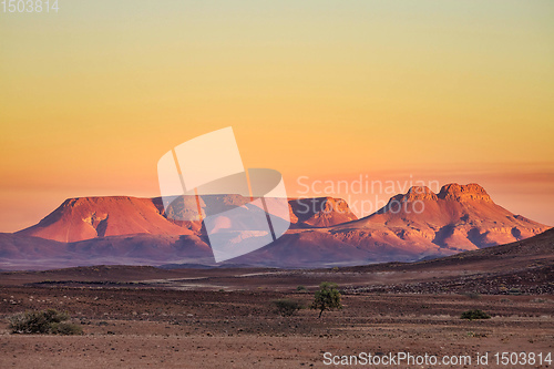 Image of Brandberg Mountain sunrise in Namibia, Africa