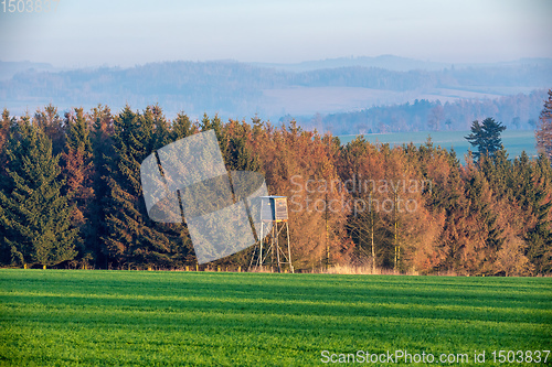 Image of Wooden Hunters High Seat, hunting tower