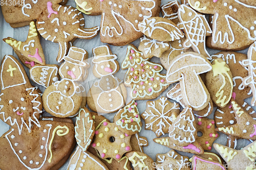 Image of christmas tradition gingerbread background