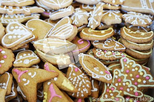 Image of christmas tradition gingerbread background