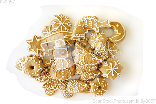 Image of christmas tradition gingerbread background