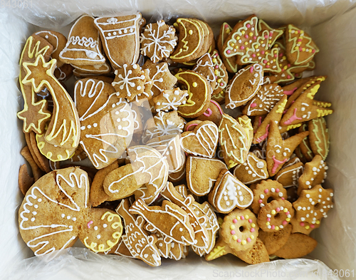 Image of christmas tradition gingerbread background