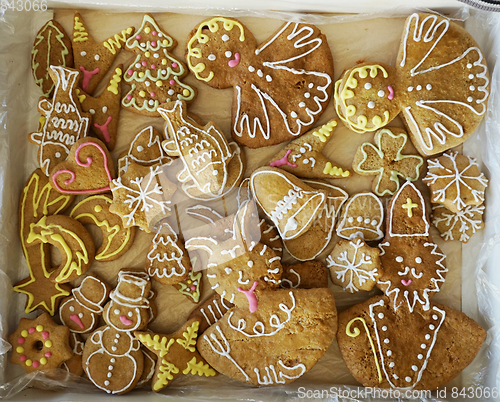 Image of christmas tradition gingerbread background