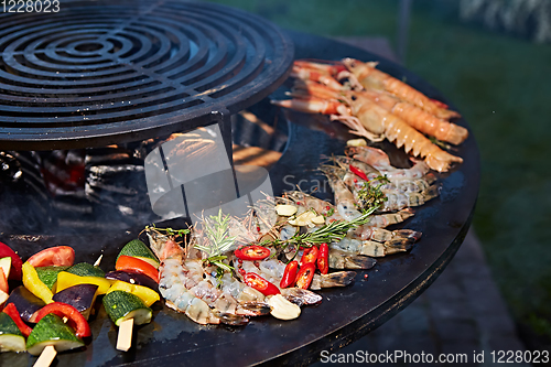 Image of The freshly grilled vegetables. Shallow dof