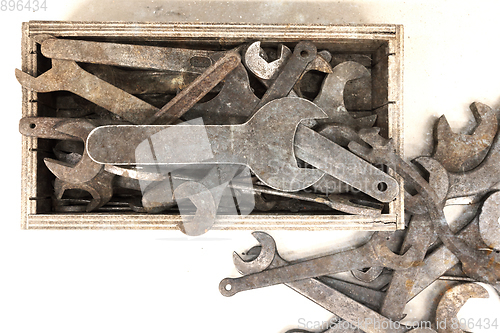 Image of Collection of old rusty wrenche