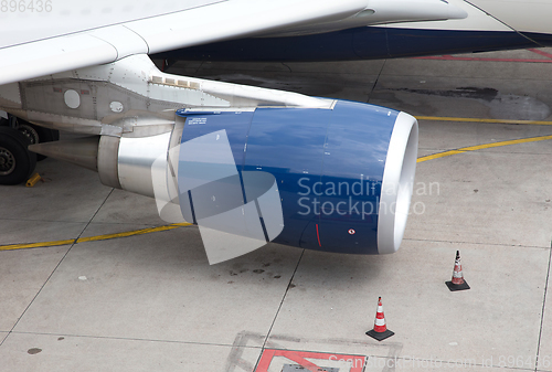 Image of Blue jet engine