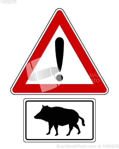 Image of Attention sign with optional label boar