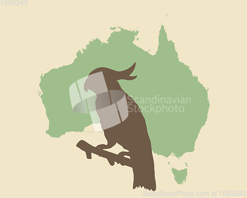 Image of Cockatoo and Australia vintage style