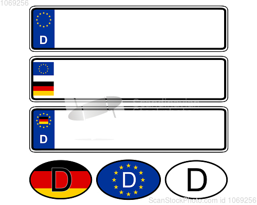 Image of German specific vehicle registration plate on white