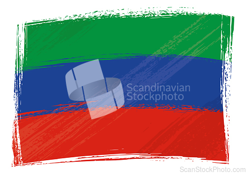 Image of Painted Dagestan flag waving in wind