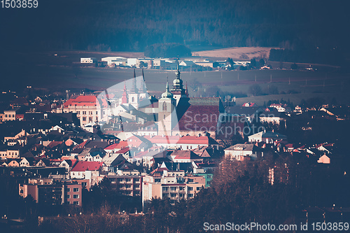 Image of unusual view of the city of Jihlava, Czech