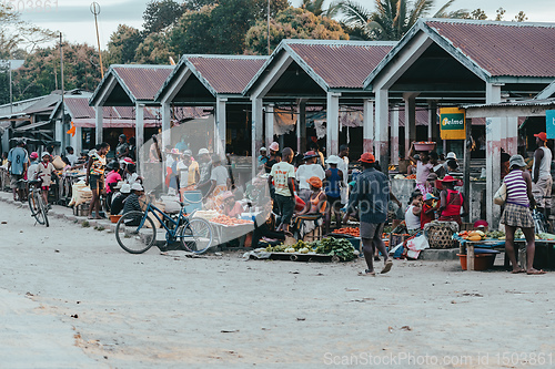 Image of Malagasy peoples on big marketplace, Madagascar