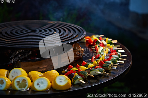 Image of The freshly grilled vegetables. Shallow dof