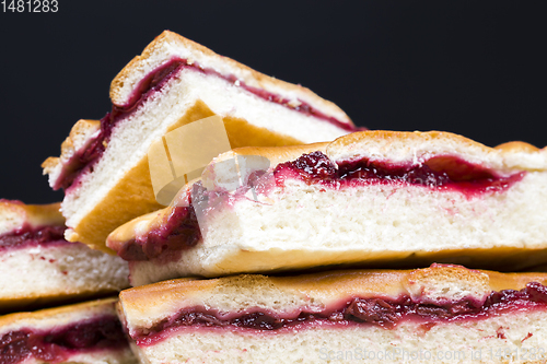 Image of a piece of traditional cherry cake