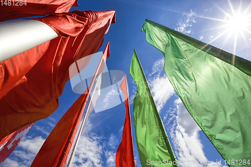 Image of red and green flags