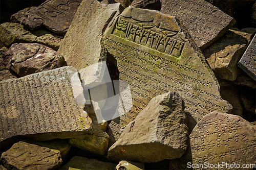 Image of Buddhist prayer mantras