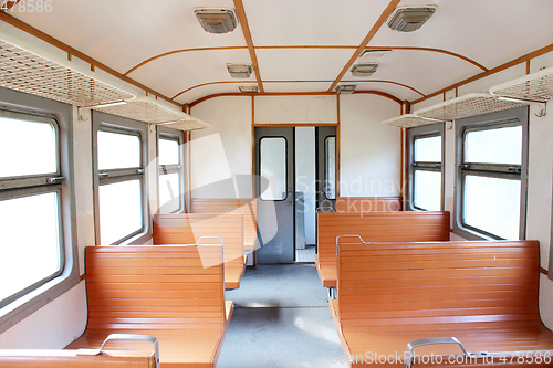 Image of inside of carriage of electric train