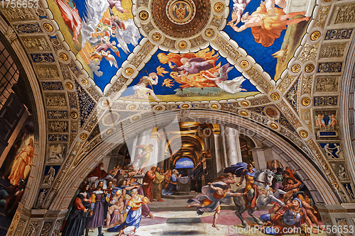 Image of interiors of Raphael rooms, Vatican museum, Vatican