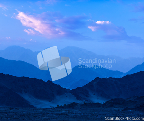 Image of Himalayas mountains in twilight