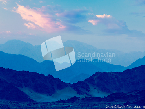 Image of Himalayas mountains in twilight
