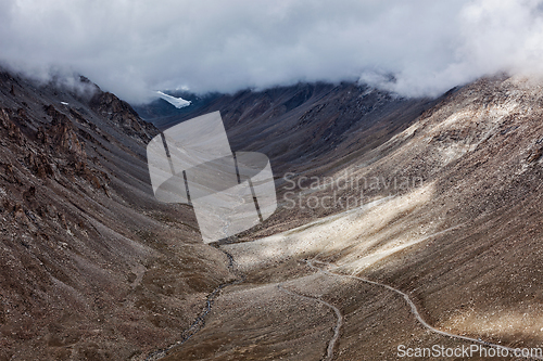 Image of Himalayan landscape with road, Ladakh, India