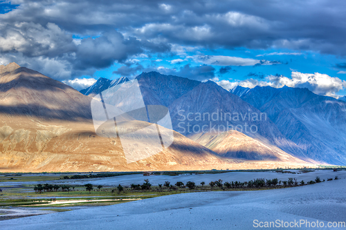 Image of Sand dunes. Nubra valley, Ladakh, India