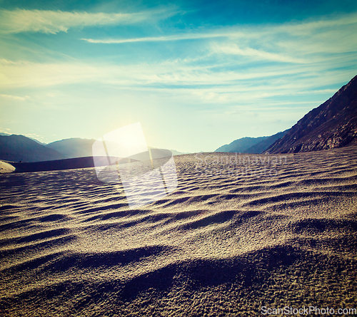 Image of Sand dunes. Nubra valley, Ladakh, India