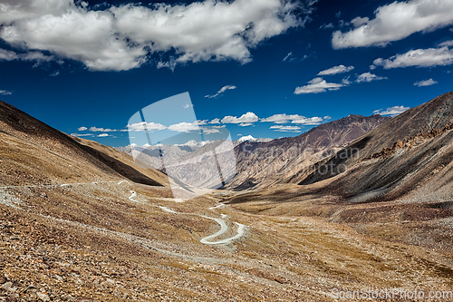 Image of Karakoram Range and road in valley, Ladakh, India