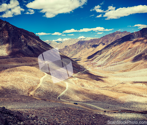 Image of Himalayan landscape with road, Ladakh, India