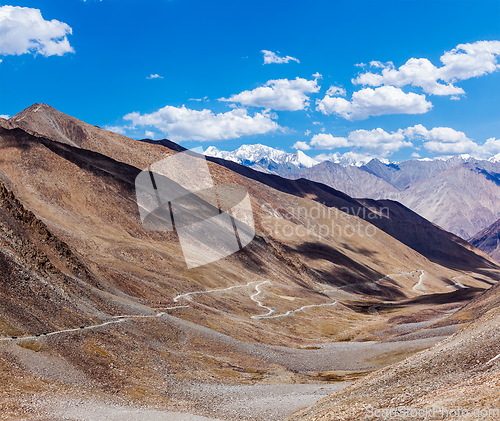 Image of Himalayan landscape with road, Ladakh, India