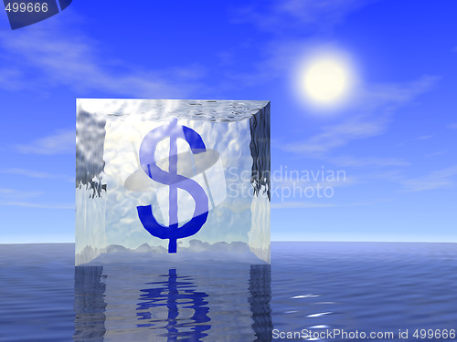 Image of Dollar in ice