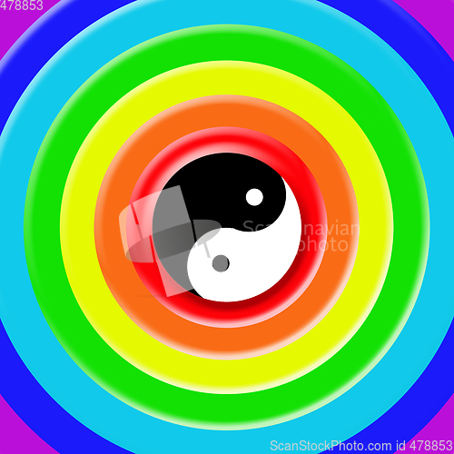 Image of Yin and yang above all colors