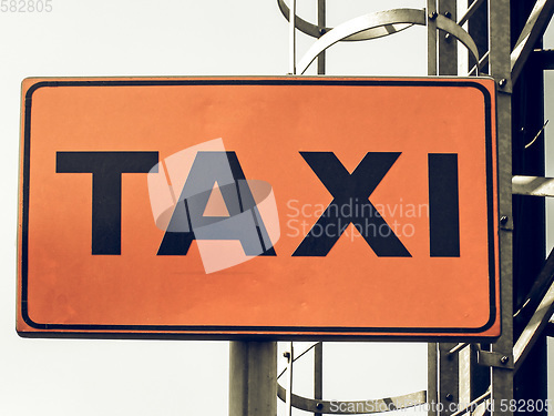 Image of Vintage looking Taxi sign