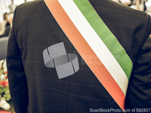 Image of Vintage looking Italian mayor with sash