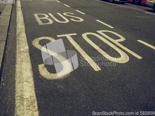 Image of Vintage looking Bus stop sign