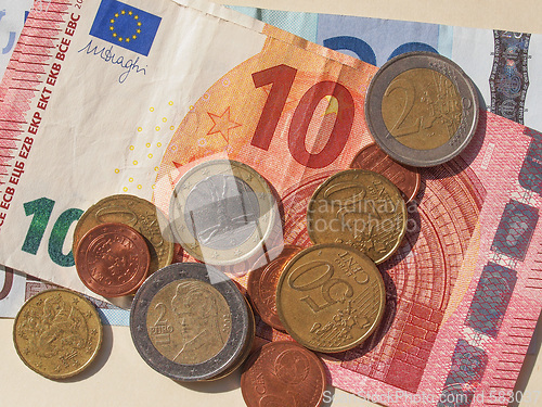 Image of Euro (EUR) notes and coins, European Union (EU)