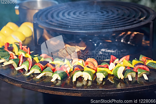 Image of The freshly grilled vegetables. Shallow dof