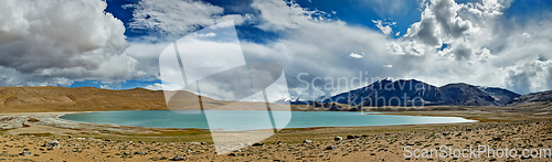 Image of Panorama of Himalayan lake Kyagar Tso, Ladakh, India