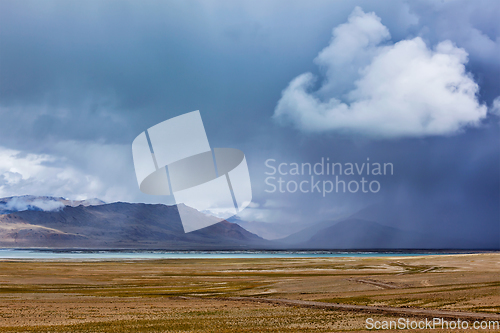 Image of Himalayan lake Tso Kar in Himalayas, Ladakh, India