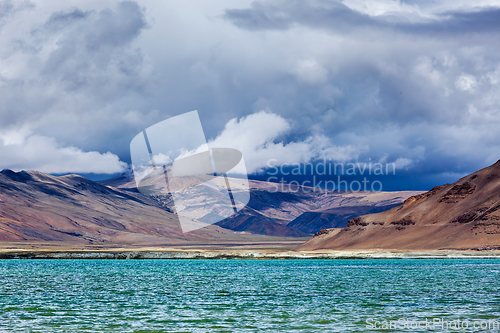 Image of Himalayan lake Tso Kar in Himalayas, Ladakh, India