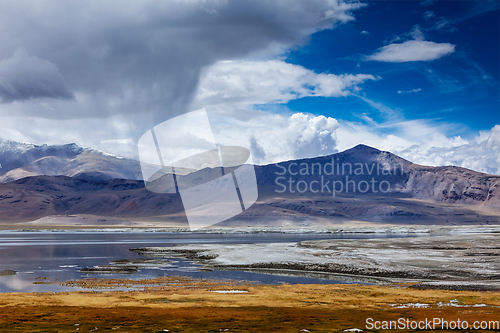 Image of Himalayan lake Tso Kar in Himalayas, Ladakh, India