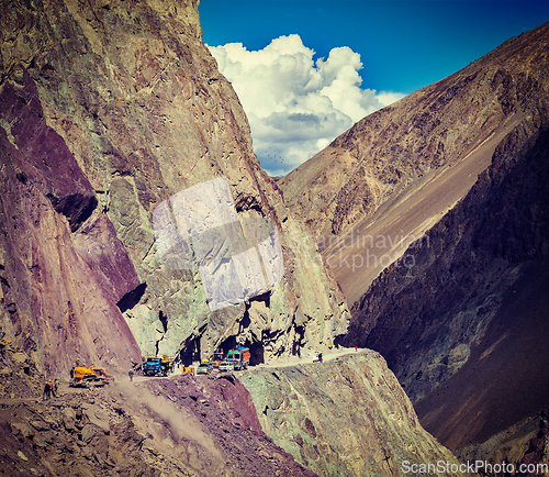 Image of Road construction in Himalayas