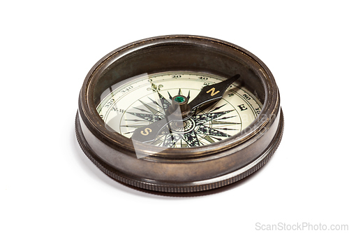 Image of Old vintage compass isolated