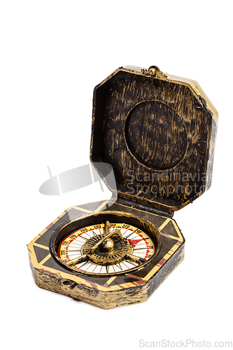 Image of Old vintage compass isolated